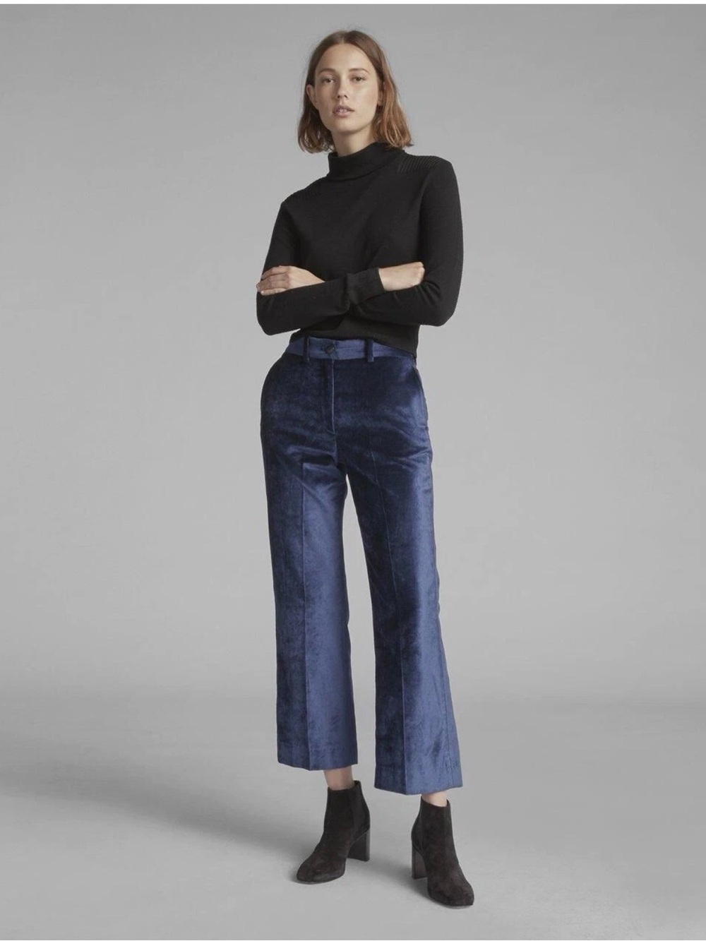 rag & bone Libby Velvet Denim blue Dress Pants Size 0